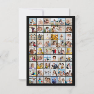 Create Your Own 54 Photo Collage Editable Color  Note Card