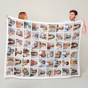 Create Your Own 54 Photo Collage Fleece Blanket