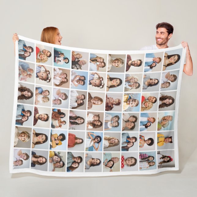 Create Your Own 54 Photo Collage Fleece Blanket (In Situ)