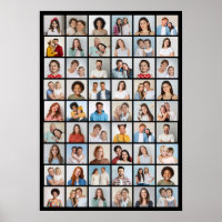 Create Your Own 54 Photo Collage Poster