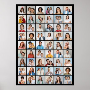 Create Your Own 54 Photo Collage Poster
