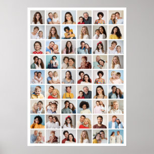 Create Your Own 54 Photo Collage Poster