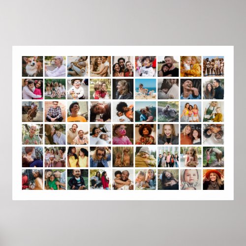 Create Your Own 54 Photo Collage Poster