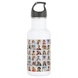 Create Your Own 54 Photo Collage Stainless Steel Water Bottle