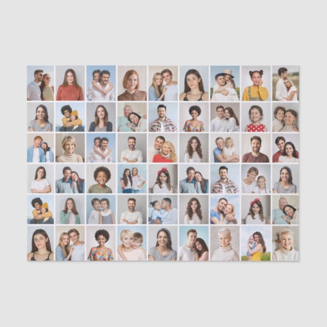 Create Your Own 54 Photo Collage Tissue Paper (Front)