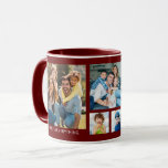 Create Your Own 5 Family Photo Collage Burgundy Mug
