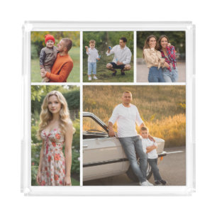Create Your Own 5 Photo Collage Acrylic Tray