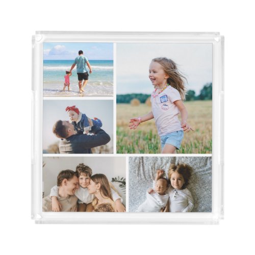 Create Your Own 5 Photo Collage Acrylic Tray