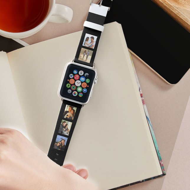 Create your Own 5 Photo Collage Black Apple Watch Band (Creator Uploaded)
