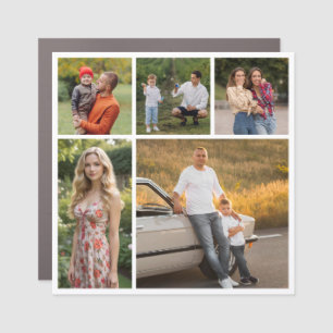 Create Your Own 5 Photo Collage Car Magnet