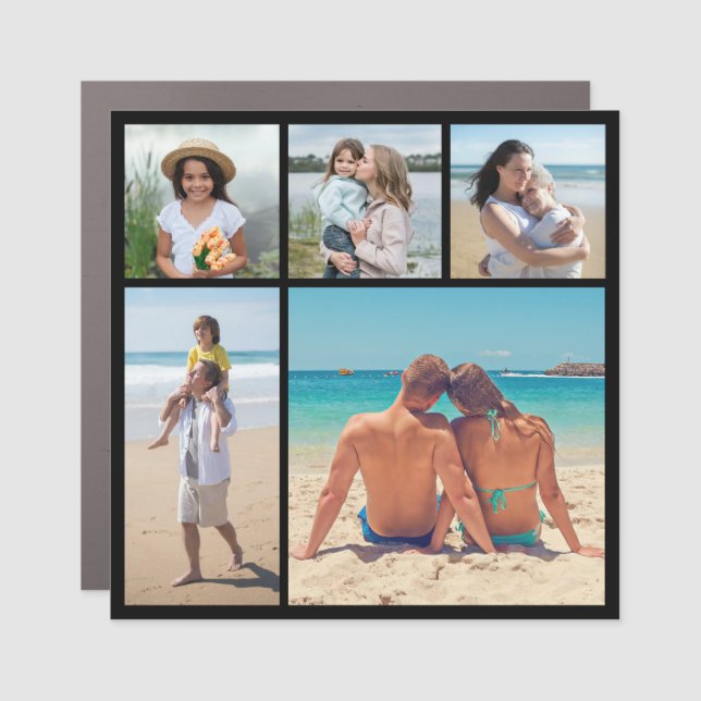 Create Your Own 5 Photo Collage Car Magnet (Front)