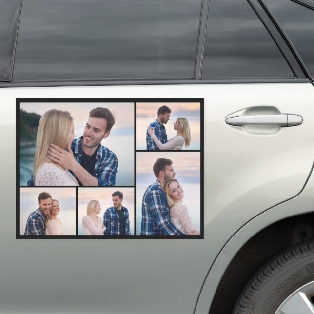 Create Your Own 5 Photo Collage Car Magnet (In Situ)