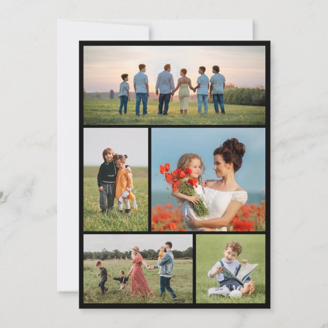 Create Your Own 5 Photo Collage Card (Front)