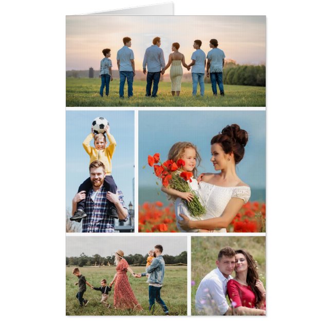 Create Your Own 5 Photo Collage Card (Front)