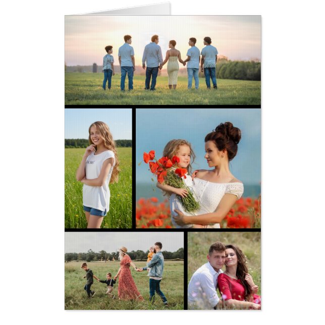 Create Your Own 5 Photo Collage Card (Front)