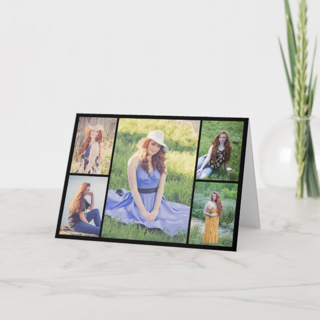 Create Your Own 5 Photo Collage Card (Front)