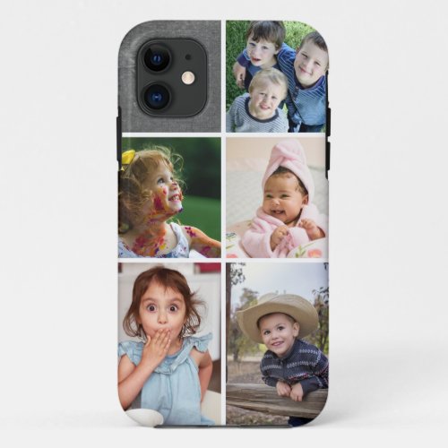 Create Your Own 5  Photo Collage  Chalkboard iPhone 11 Case