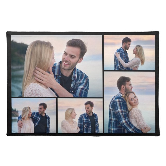 Create Your Own 5 Photo Collage Cloth Placemat (Front)