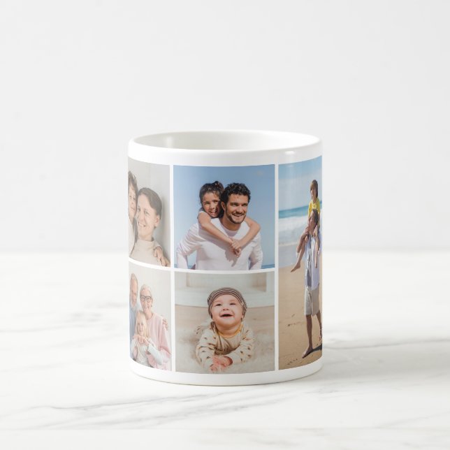 Create Your Own 5 Photo Collage Coffee Mug (Center)