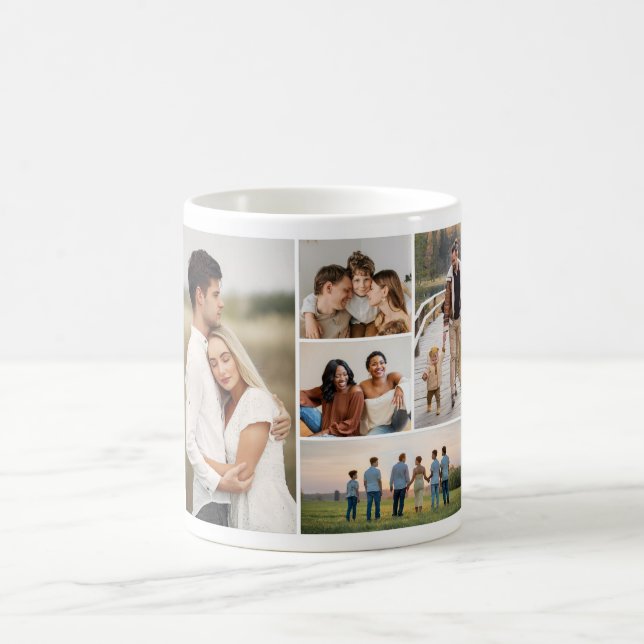 Create Your Own 5 Photo Collage Coffee Mug (Center)