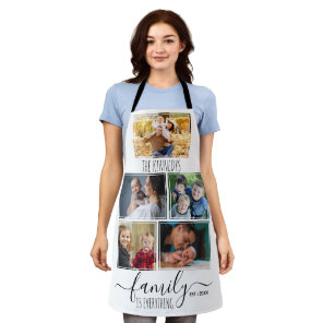 Create Your Own 5 Photo Collage Family Quote Name Apron