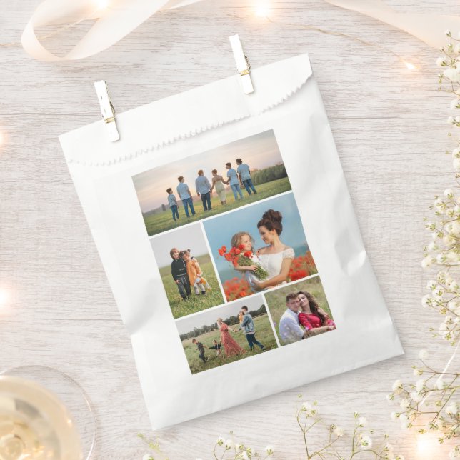 Create Your Own 5 Photo Collage Favor Bag (Clipped)