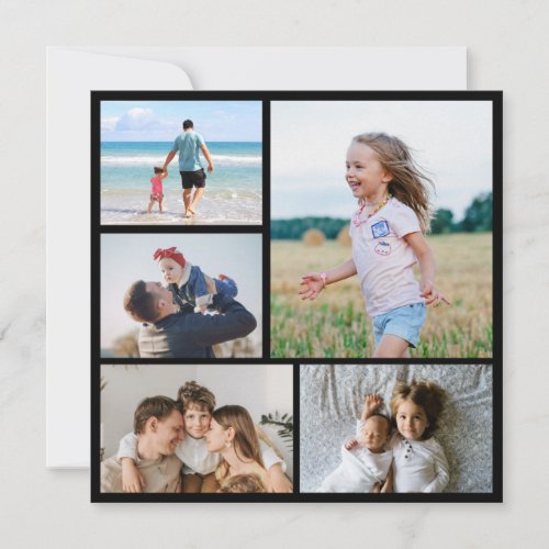 Create Your Own 5 Photo Collage Flat Card