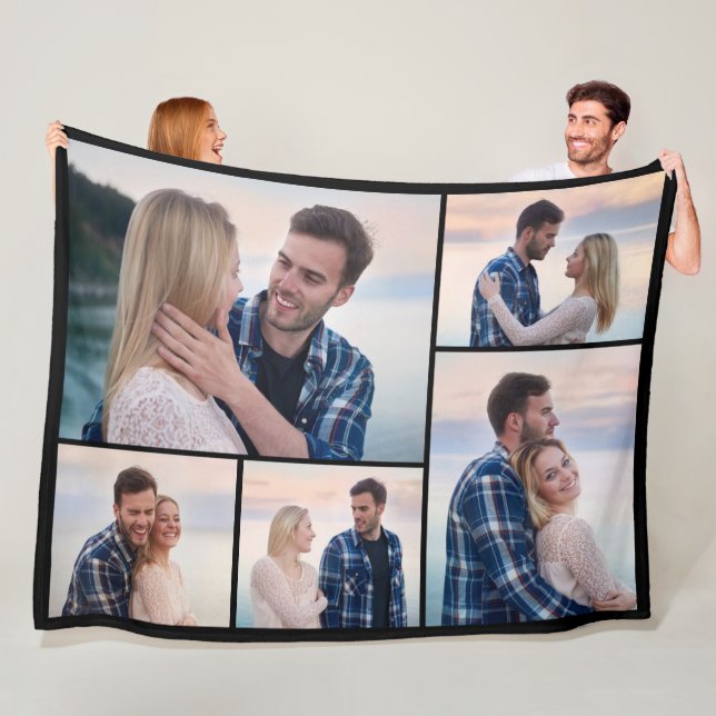 Create Your Own 5 Photo Collage Fleece Blanket (In Situ)