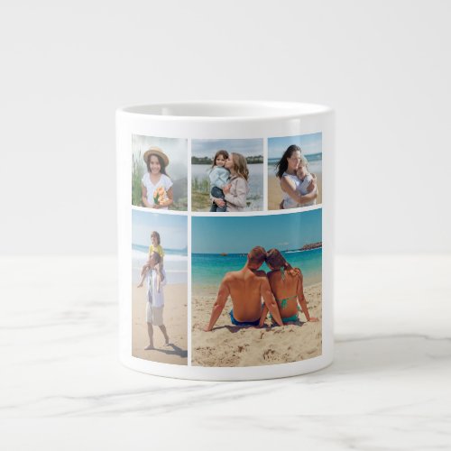 Create Your Own 5 Photo Collage Giant Coffee Mug