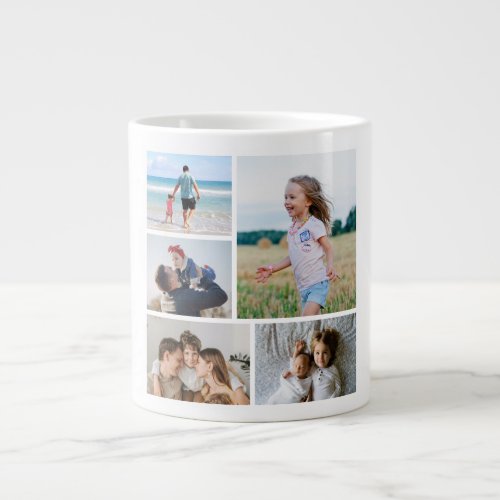 Create Your Own 5 Photo Collage Giant Coffee Mug