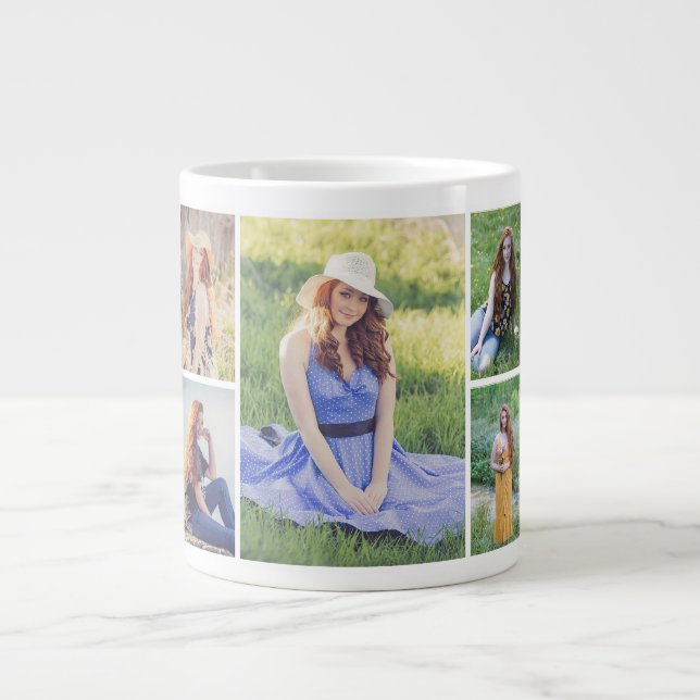 Create Your Own 5 Photo Collage Giant Coffee Mug (Front)