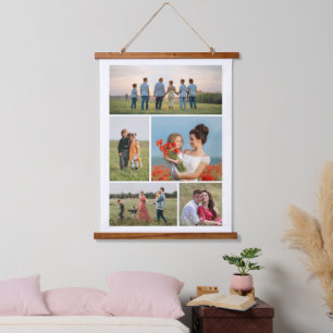 Create Your Own 5 Photo Collage Hanging Tapestry