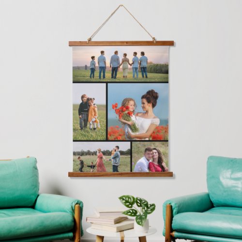 Create Your Own 5 Photo Collage Hanging Tapestry