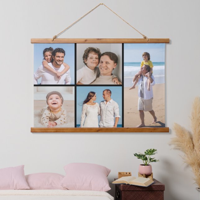 Create Your Own 5 Photo Collage Hanging Tapestry (Bedroom)