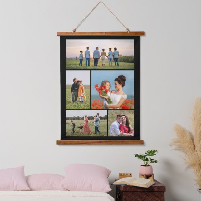Create Your Own 5 Photo Collage Hanging Tapestry (Bedroom)