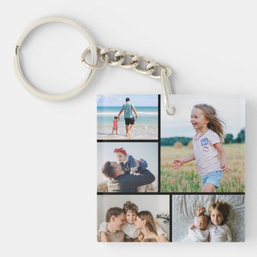 Create Your Own 5 Photo Collage Keychain