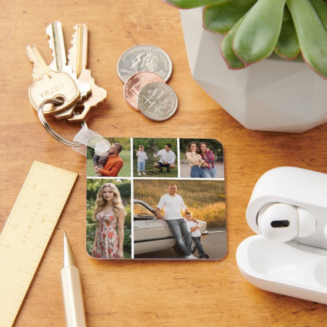 Create Your Own 5 Photo Collage Keychain (Desk)