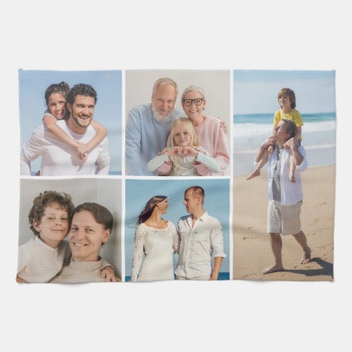 Create Your Own 5 Photo Collage Kitchen Towel