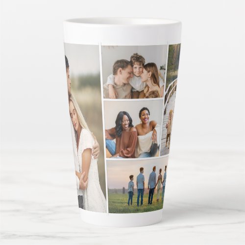 Create Your Own 5 Photo Collage Latte Mug