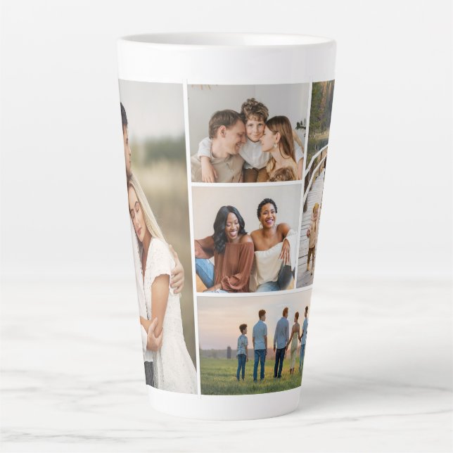 Create Your Own 5 Photo Collage Latte Mug (Front)