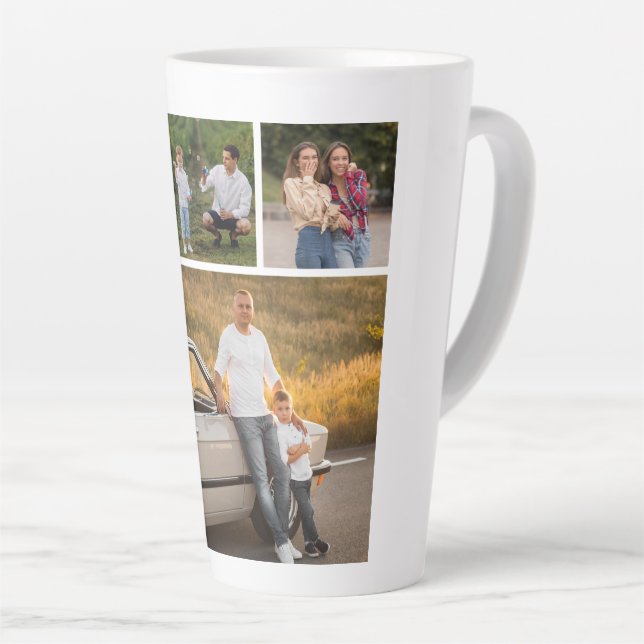 Create Your Own 5 Photo Collage Latte Mug (Right Angle)