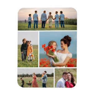 Create Your Own 5 Photo Collage Magnet