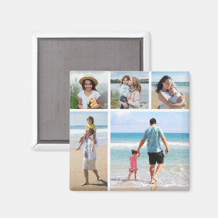 Create Your Own 5 Photo Collage Magnet