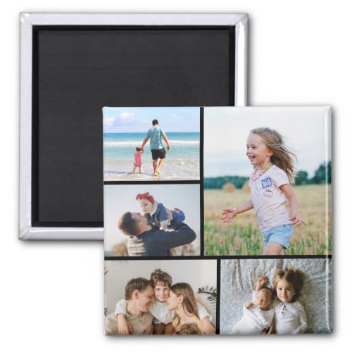 Create Your Own 5 Photo Collage Magnet