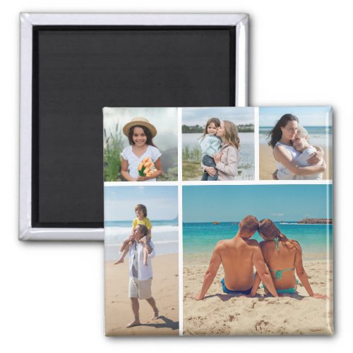 Create Your Own 5 Photo Collage Magnet