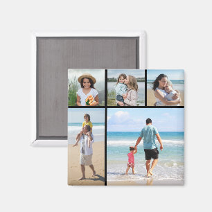 Create Your Own 5 Photo Collage Magnet