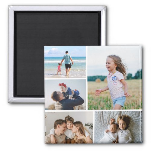 Create Your Own 5 Photo Collage Magnet