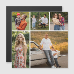 Create Your Own 5 Photo Collage Magnetic Card