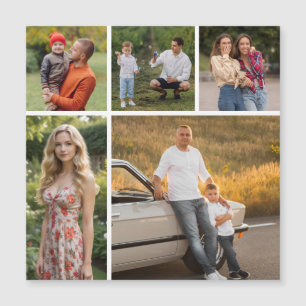 Create Your Own 5 Photo Collage Magnetic Card