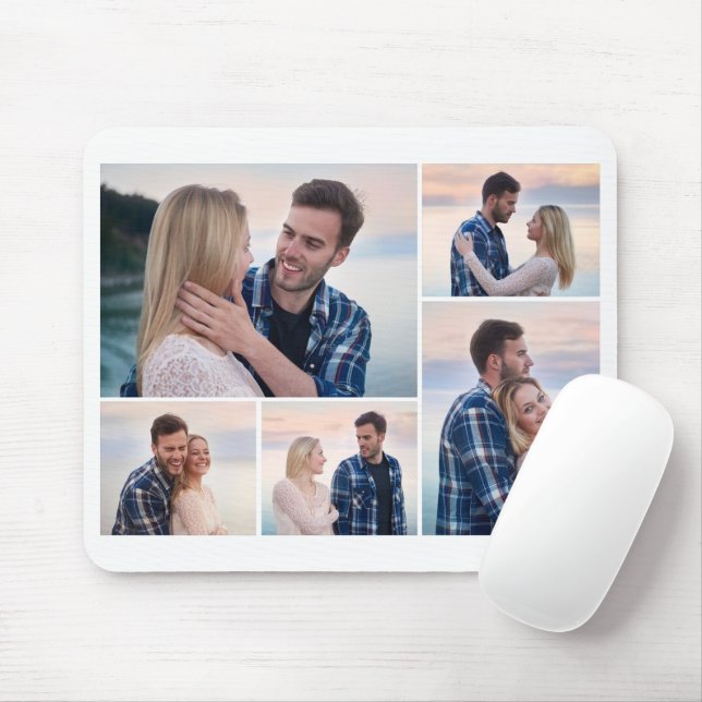 Create Your Own 5 Photo Collage Mouse Pad (With Mouse)